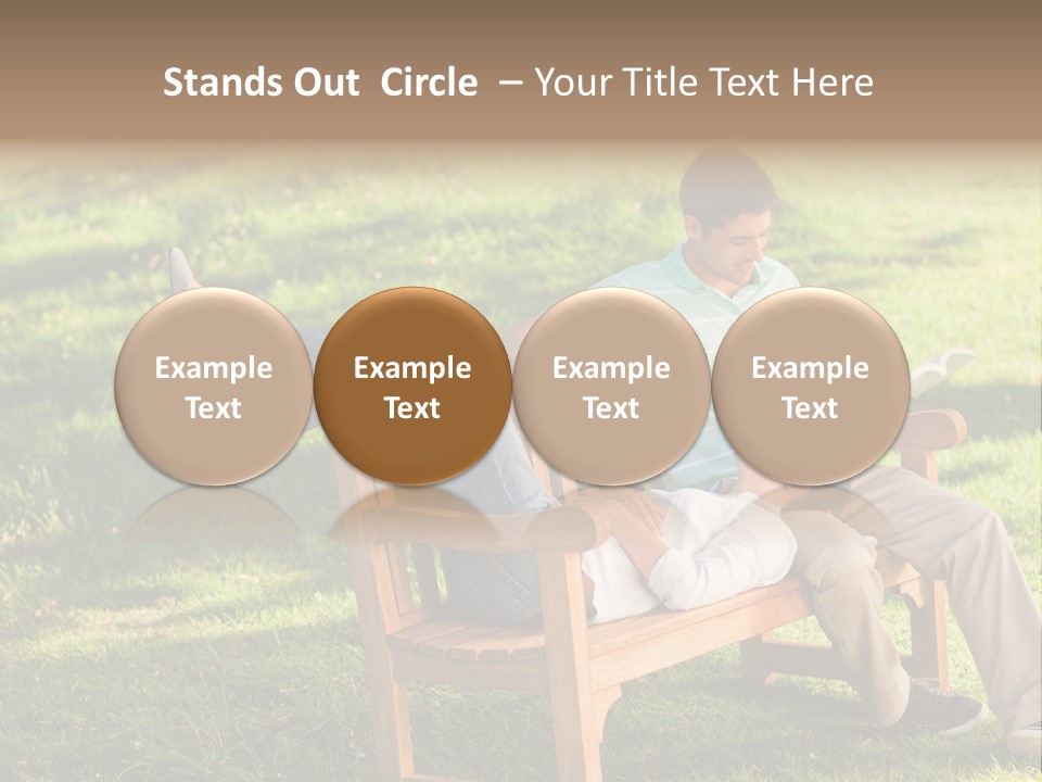 Bench Female Green PowerPoint Template