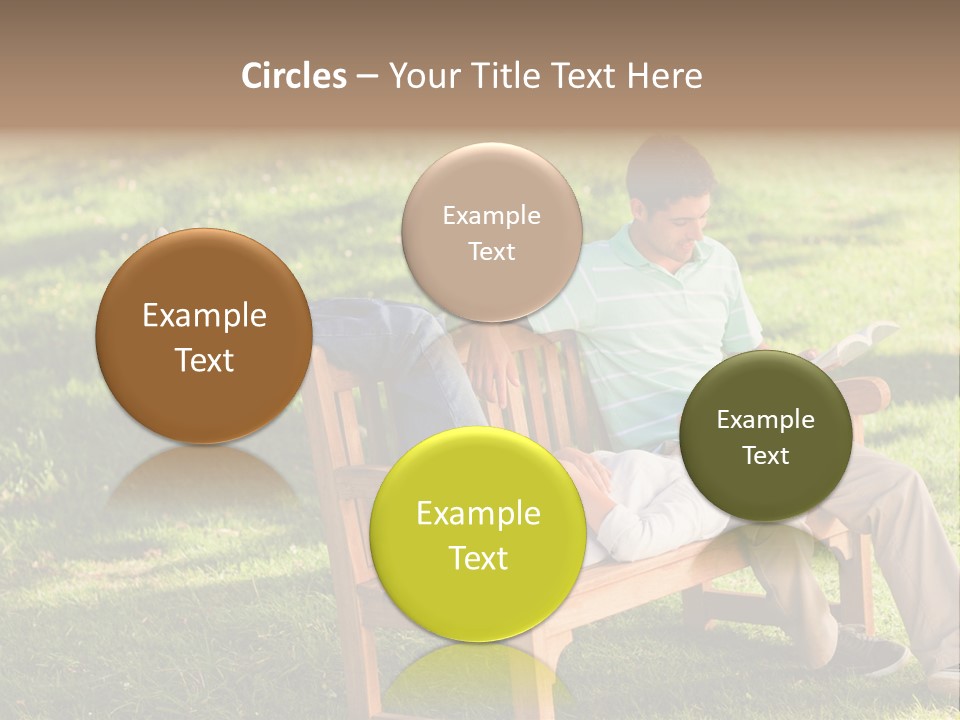 Bench Female Green PowerPoint Template