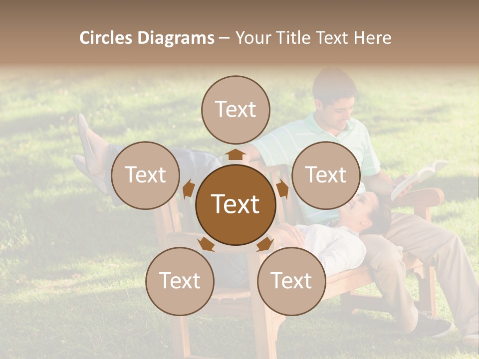 Bench Female Green PowerPoint Template