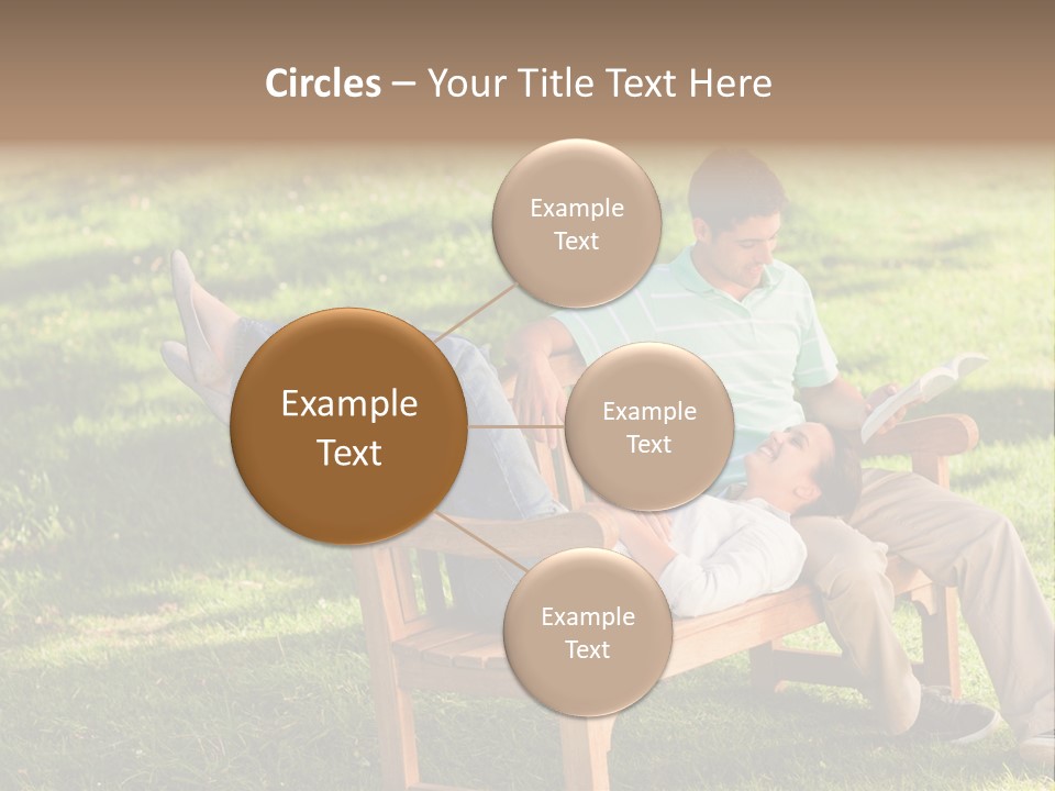 Bench Female Green PowerPoint Template