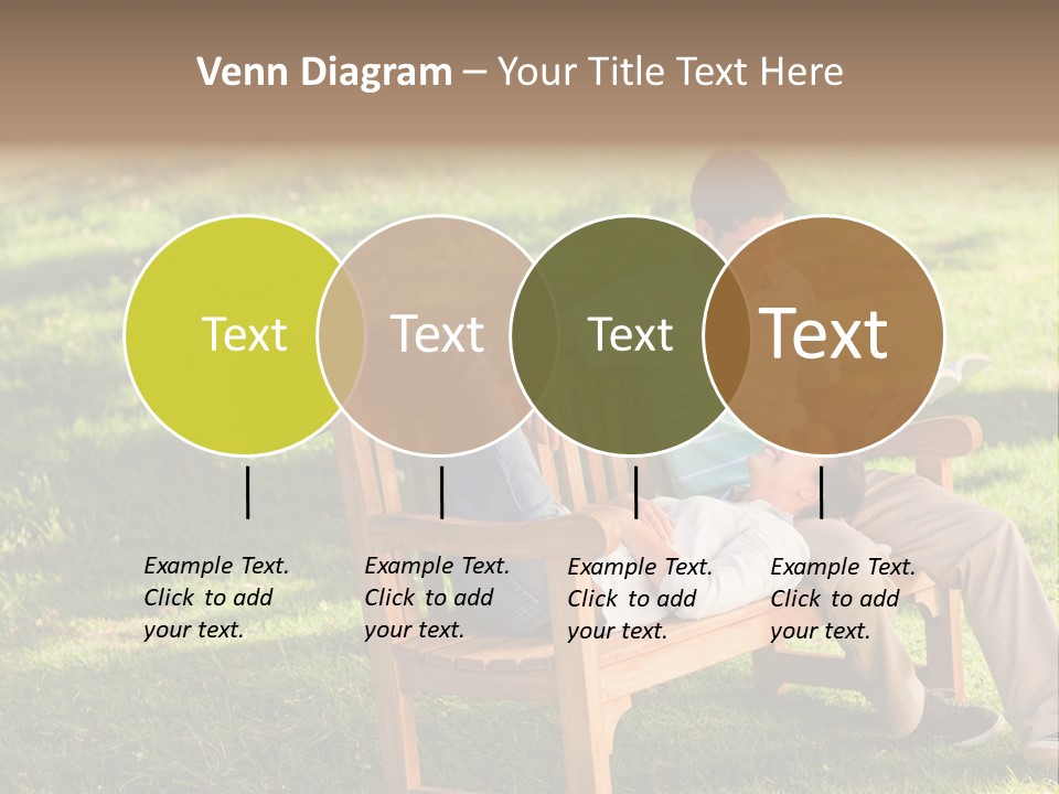 Bench Female Green PowerPoint Template