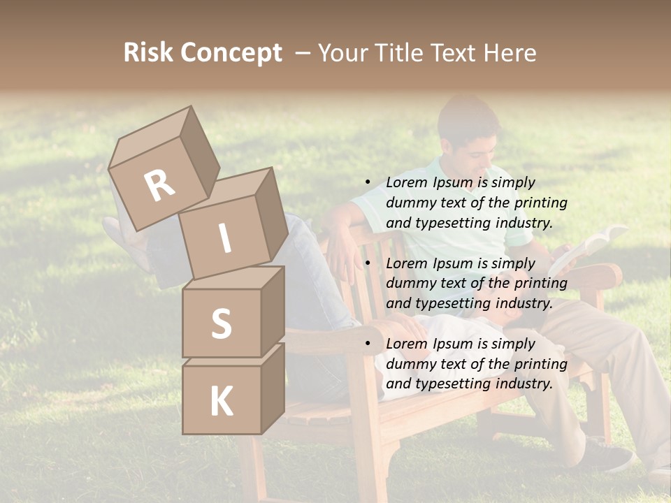 Bench Female Green PowerPoint Template