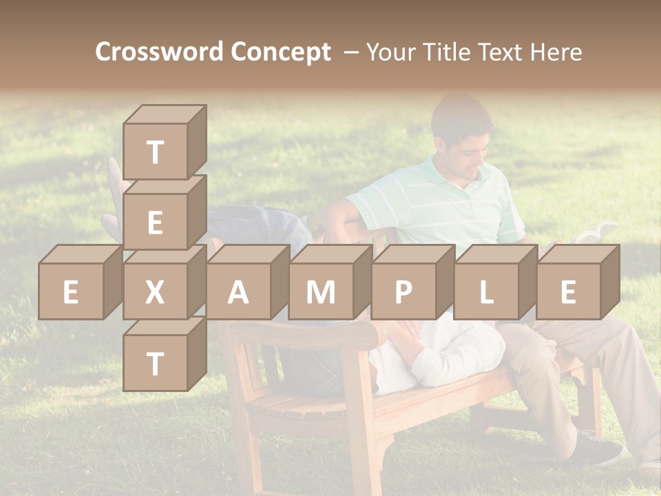 Bench Female Green PowerPoint Template