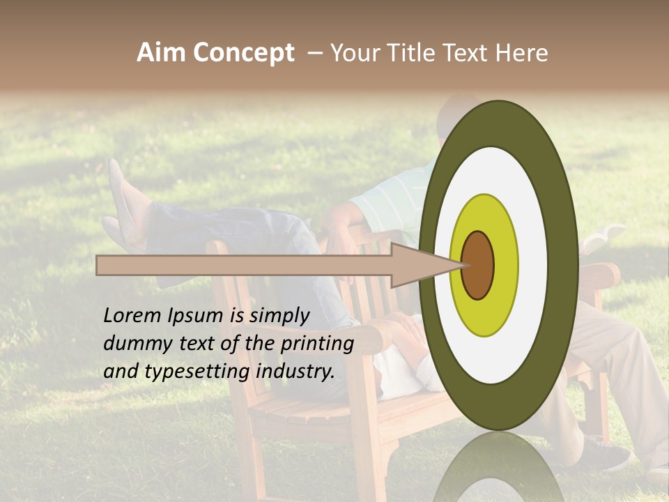 Bench Female Green PowerPoint Template