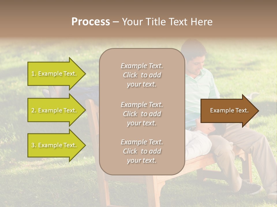 Bench Female Green PowerPoint Template