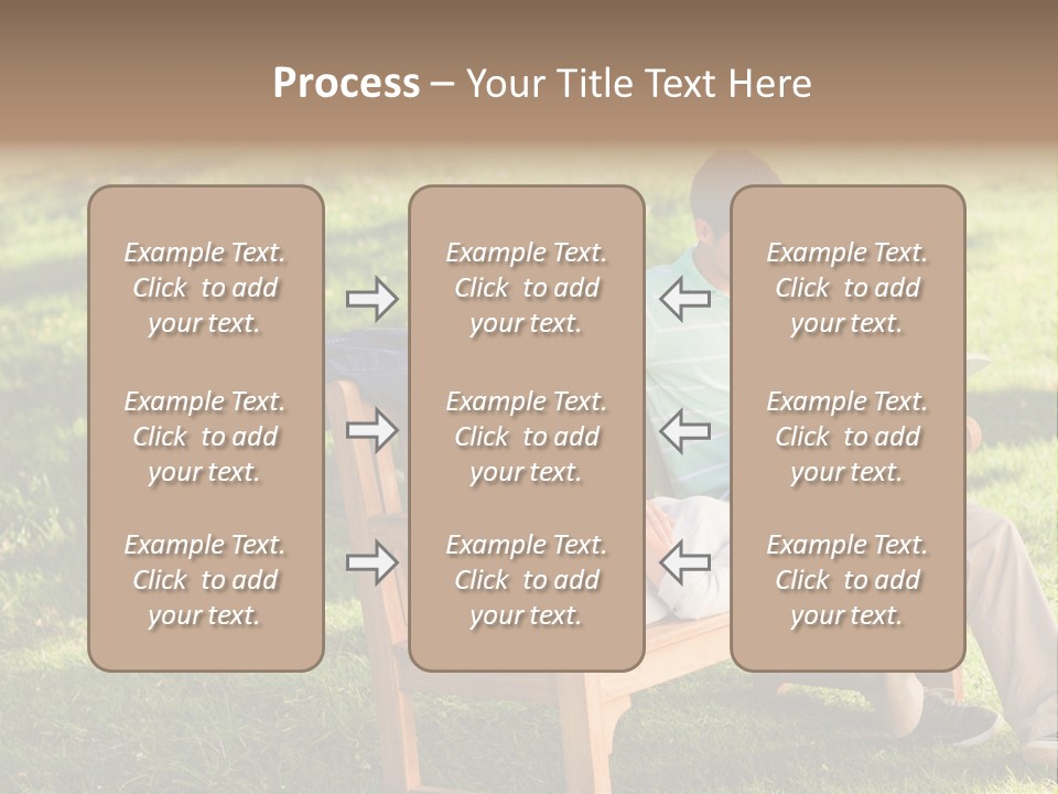 Bench Female Green PowerPoint Template