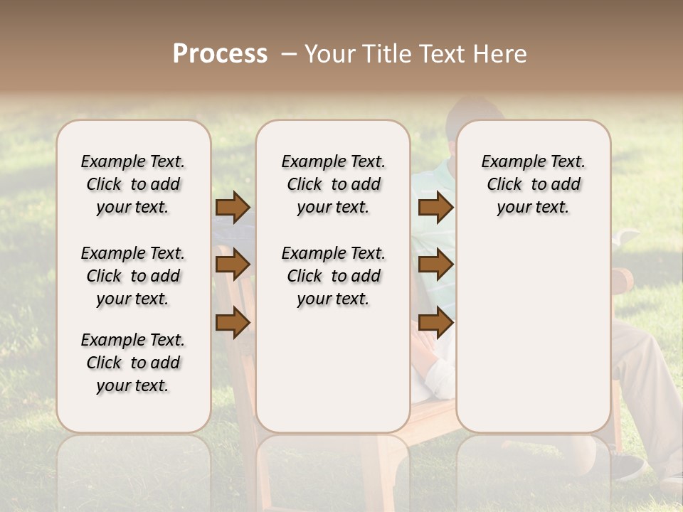 Bench Female Green PowerPoint Template