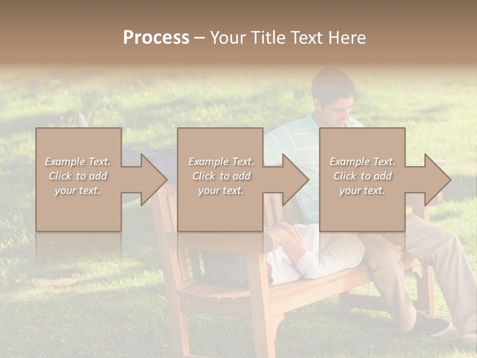 Bench Female Green PowerPoint Template