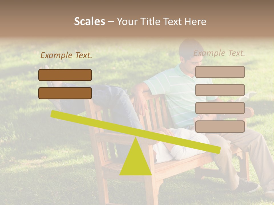 Bench Female Green PowerPoint Template