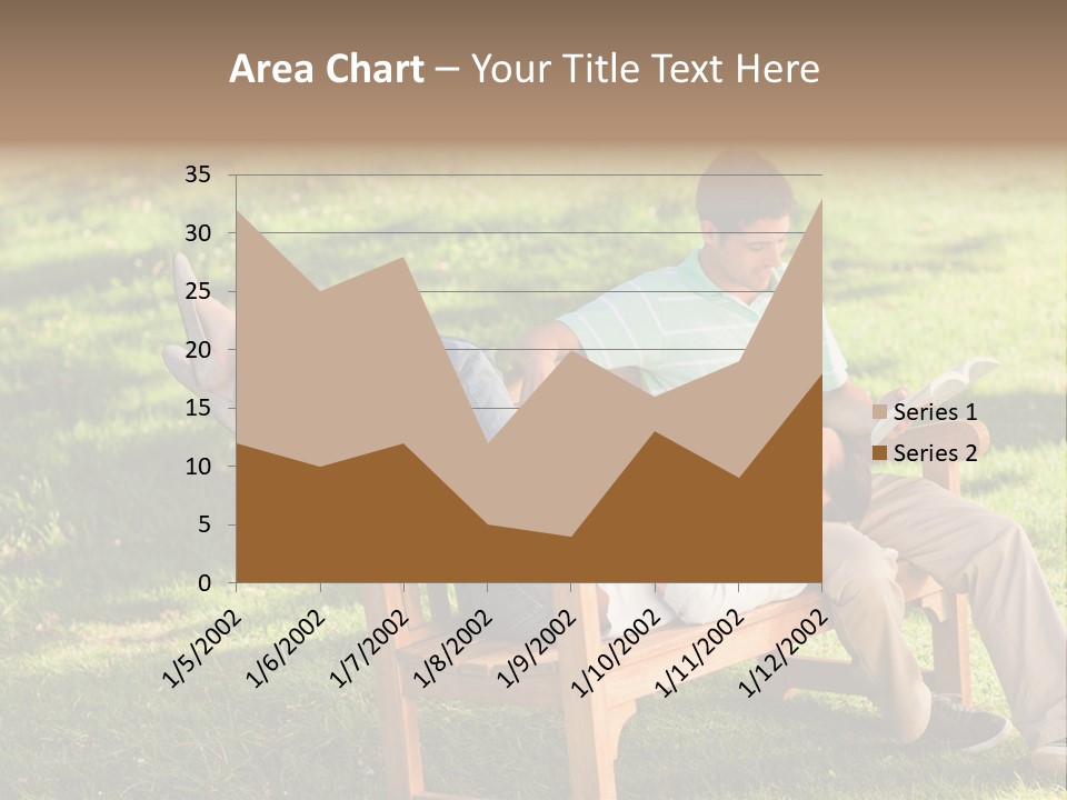 Bench Female Green PowerPoint Template