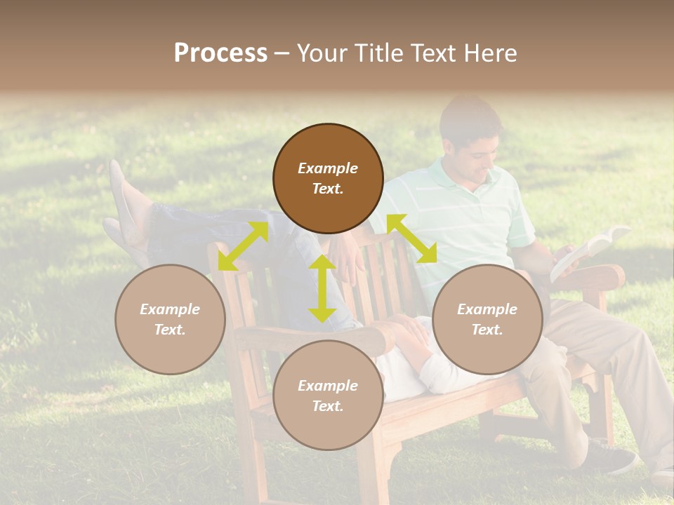 Bench Female Green PowerPoint Template