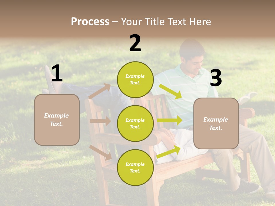 Bench Female Green PowerPoint Template