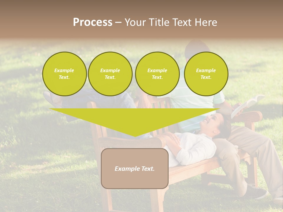 Bench Female Green PowerPoint Template