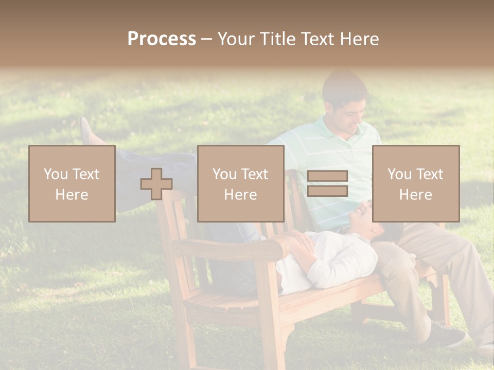 Bench Female Green PowerPoint Template