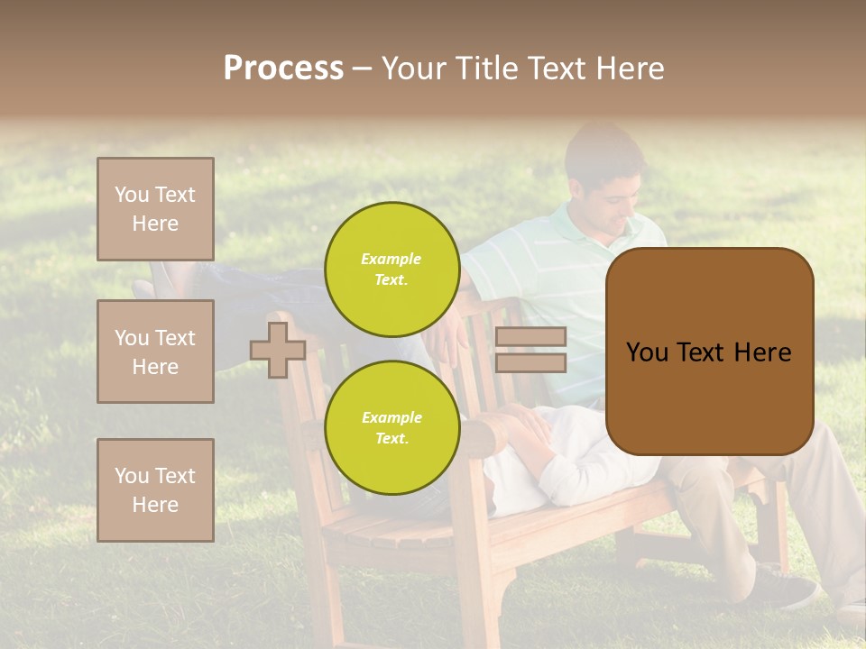Bench Female Green PowerPoint Template