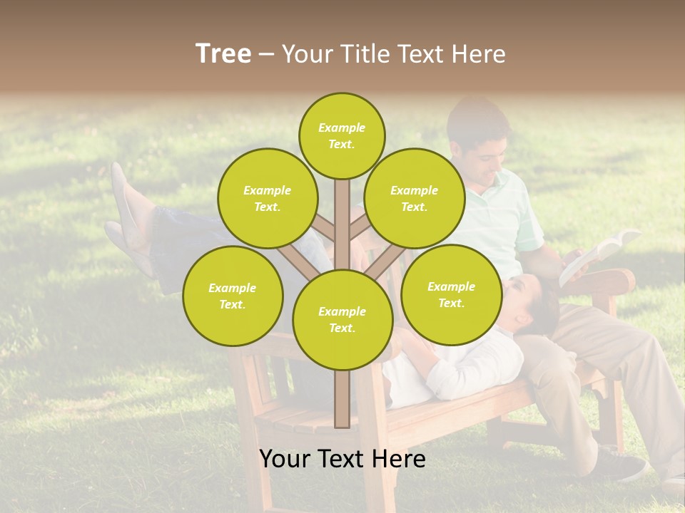 Bench Female Green PowerPoint Template