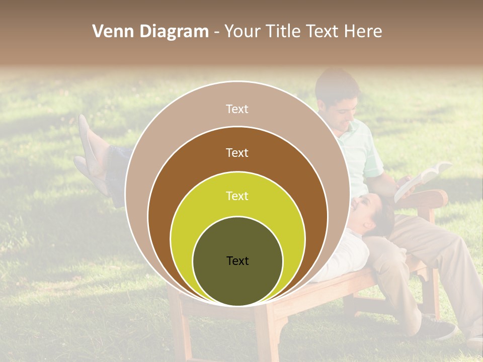 Bench Female Green PowerPoint Template
