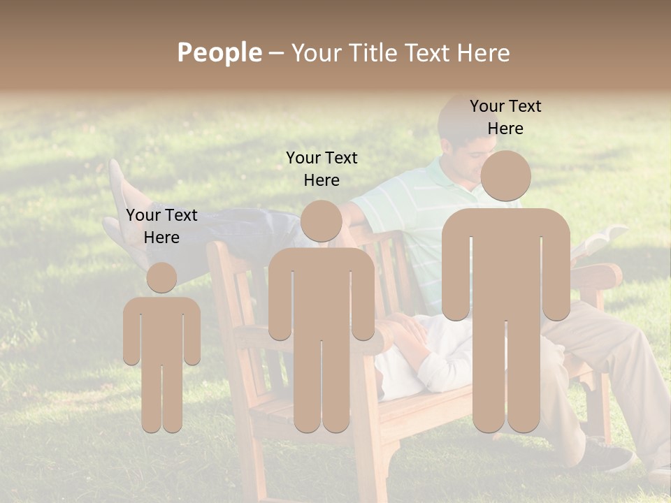 Bench Female Green PowerPoint Template