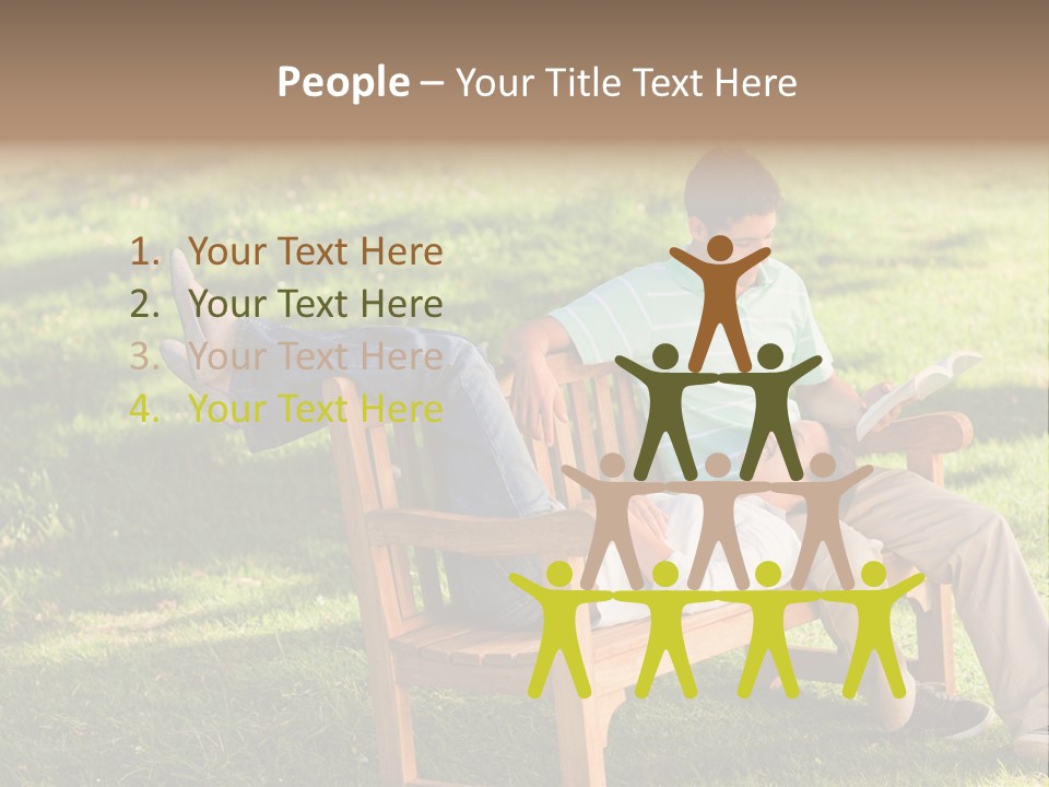 Bench Female Green PowerPoint Template