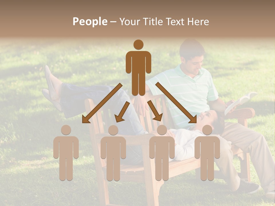 Bench Female Green PowerPoint Template