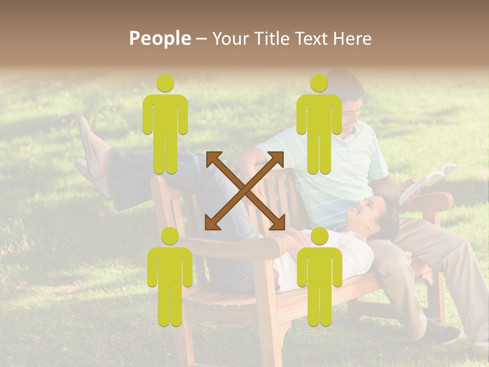 Bench Female Green PowerPoint Template