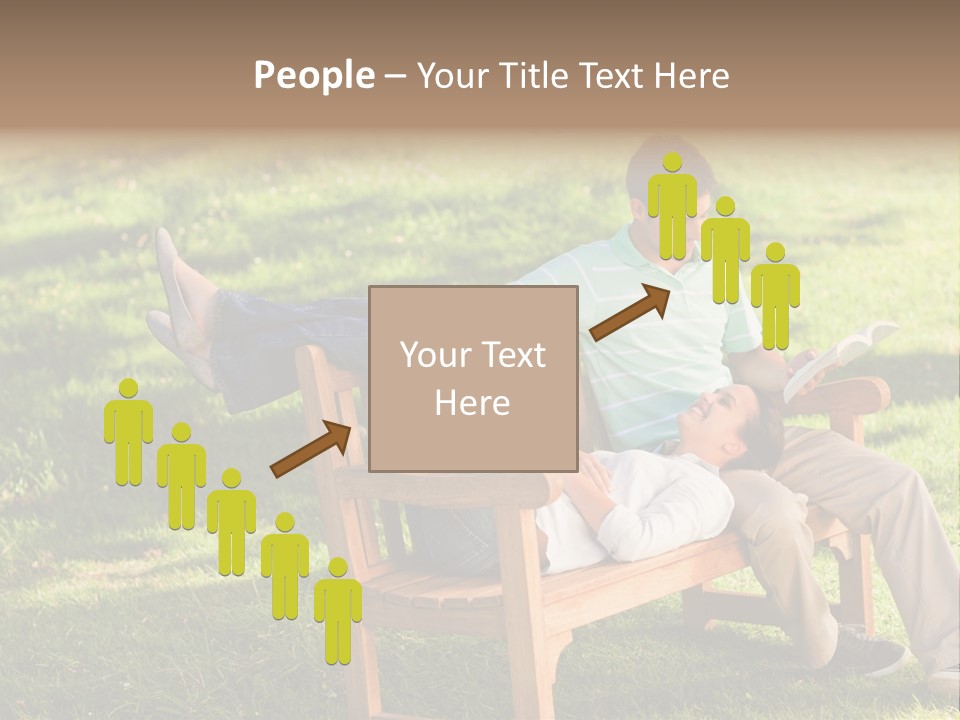 Bench Female Green PowerPoint Template