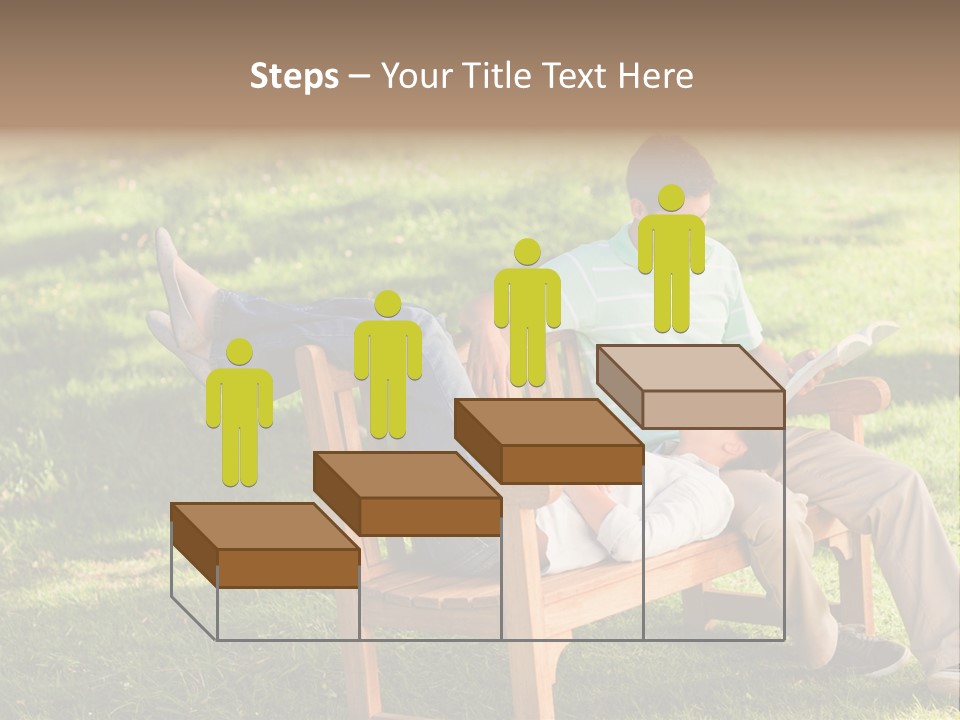 Bench Female Green PowerPoint Template