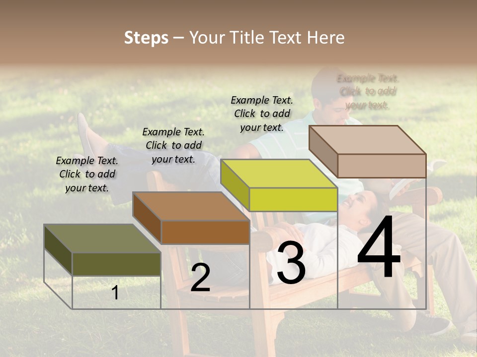 Bench Female Green PowerPoint Template
