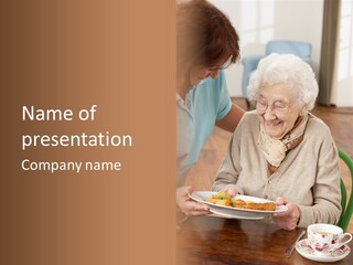 Independent Retired Female PowerPoint Template