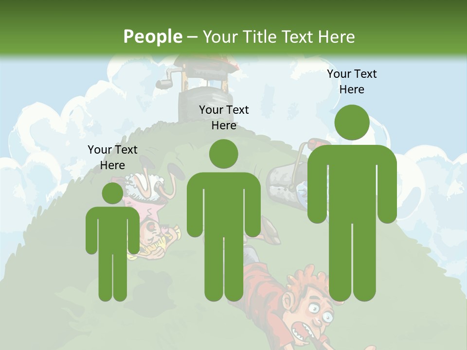 Girl Well Water PowerPoint Template