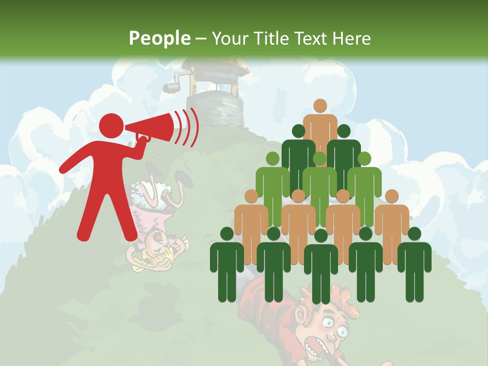 Girl Well Water PowerPoint Template