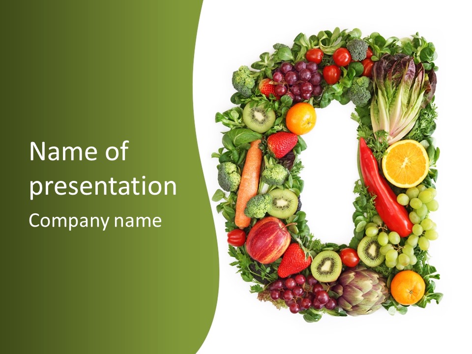 White Alphabet Freshness PowerPoint Template