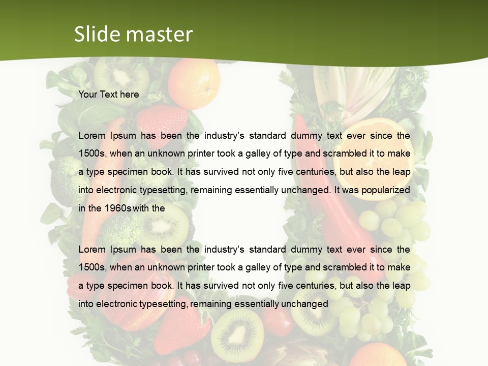 White Alphabet Freshness PowerPoint Template