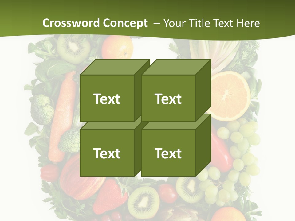 White Alphabet Freshness PowerPoint Template