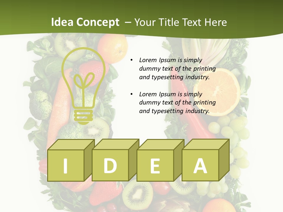 White Alphabet Freshness PowerPoint Template