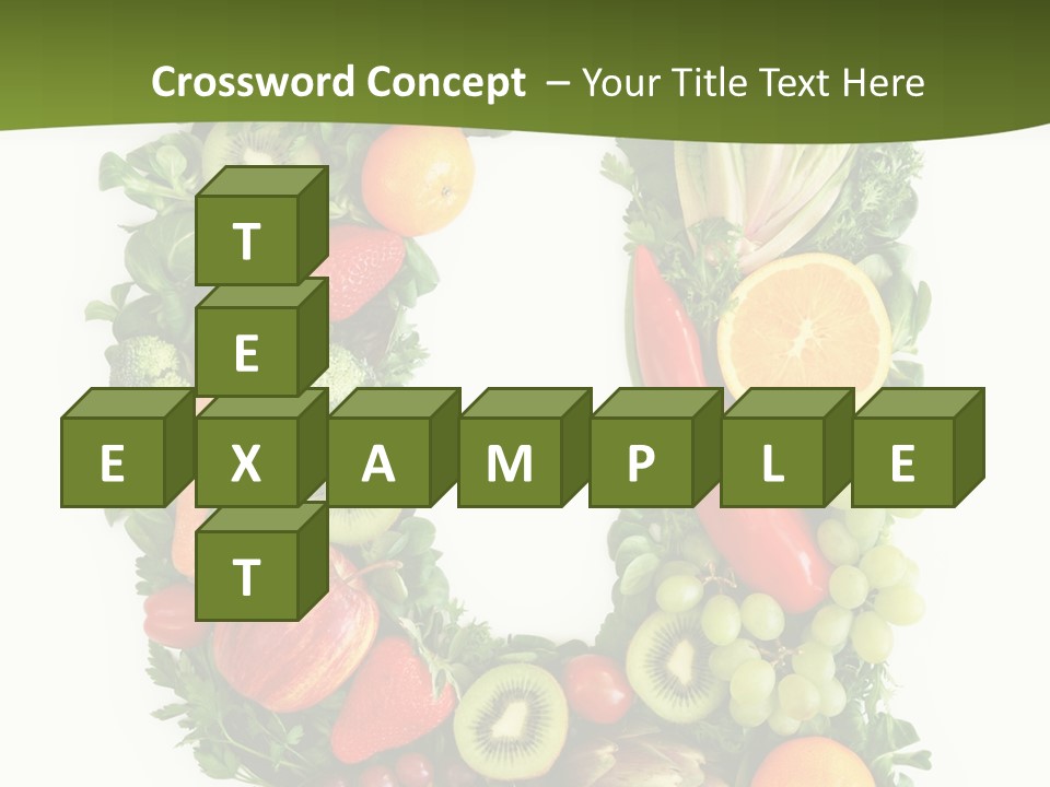 White Alphabet Freshness PowerPoint Template