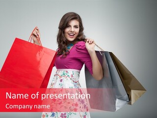 Fashion Woman Happy PowerPoint Template