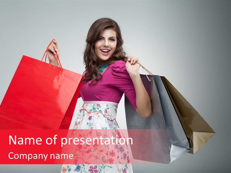 Fashion Woman Happy PowerPoint Template