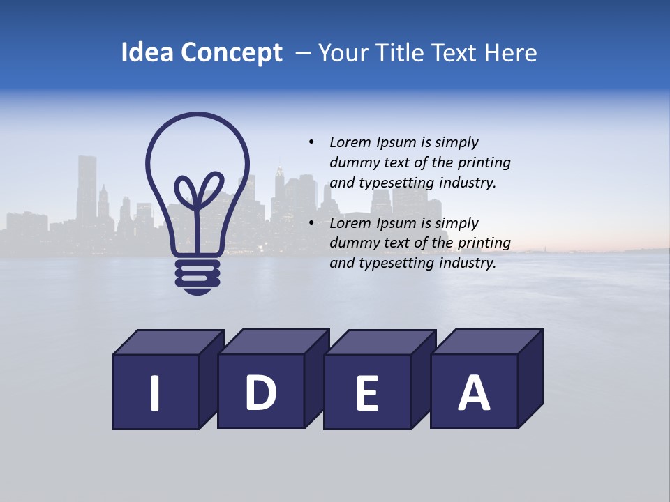 Wide Landmark Harbor PowerPoint Template