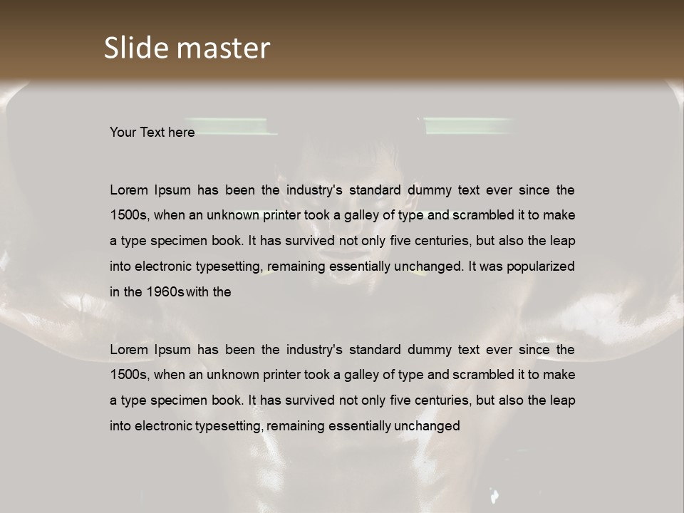 A Man Is Holding A Bar In His Hands PowerPoint Template