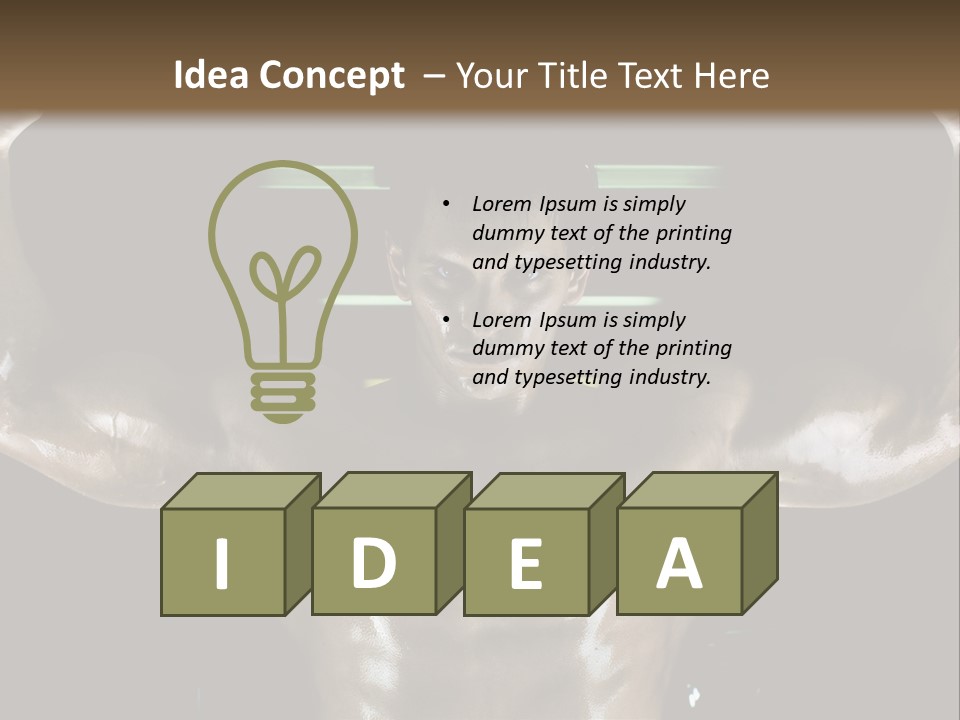 A Man Is Holding A Bar In His Hands PowerPoint Template