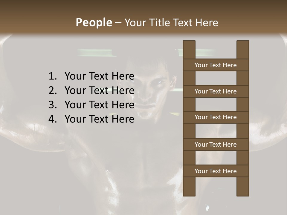 A Man Is Holding A Bar In His Hands PowerPoint Template