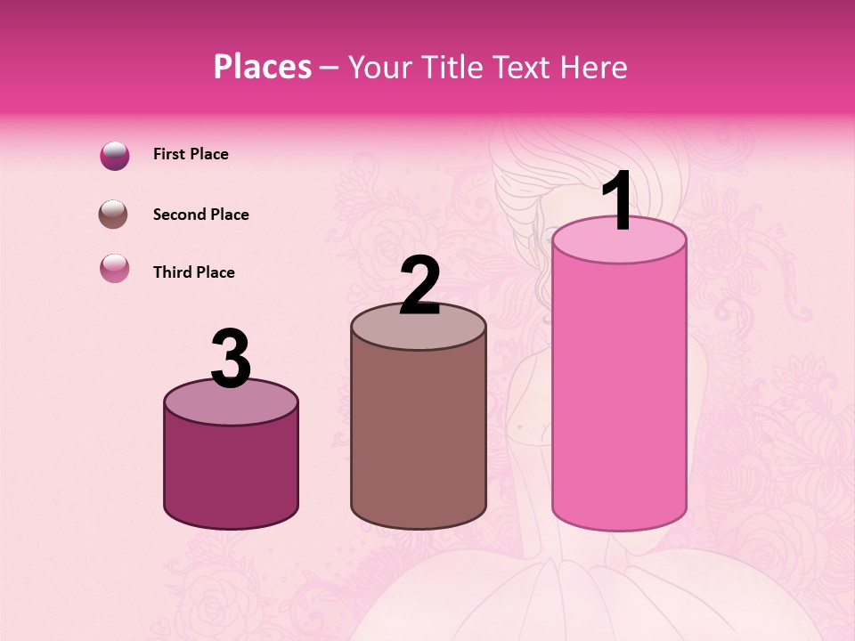 A Woman In A Pink Dress Sitting On A Pink Background PowerPoint Template