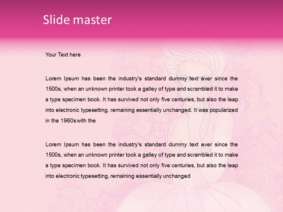 A Woman In A Pink Dress Sitting On A Pink Background PowerPoint Template