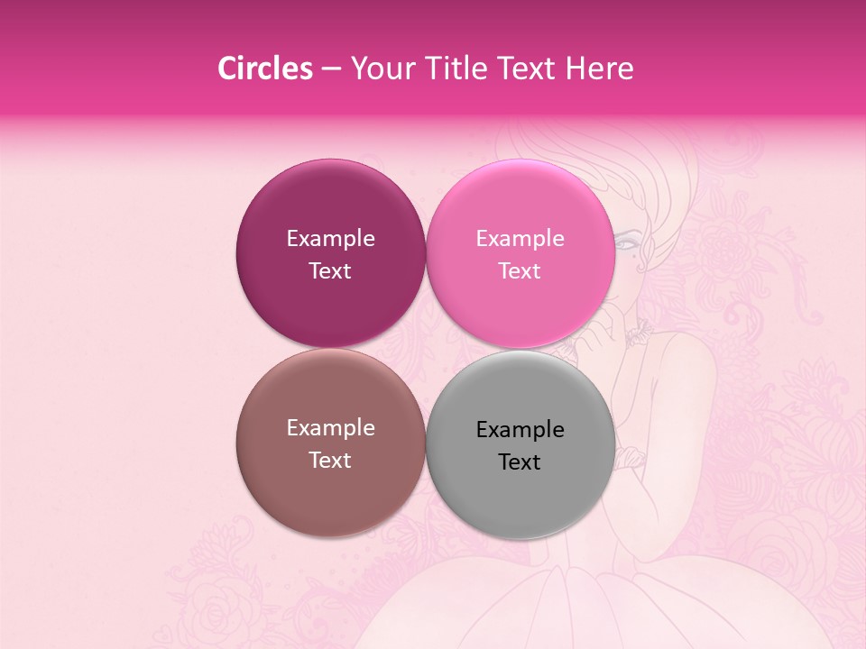 A Woman In A Pink Dress Sitting On A Pink Background PowerPoint Template