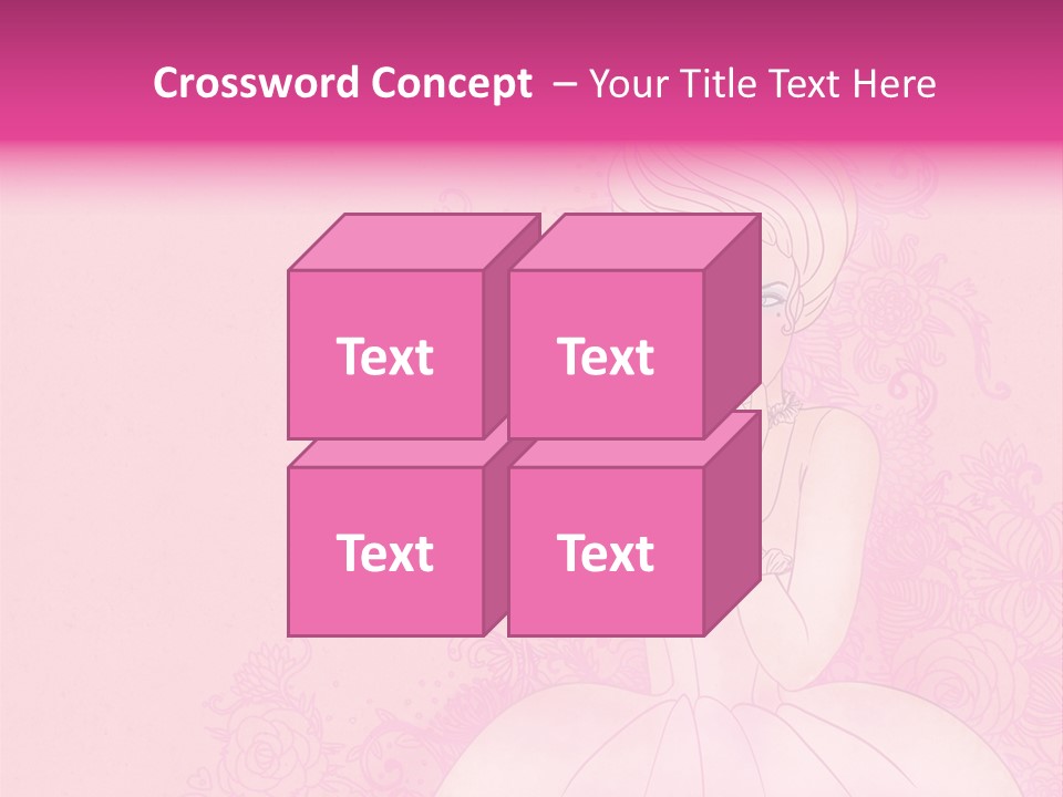 A Woman In A Pink Dress Sitting On A Pink Background PowerPoint Template