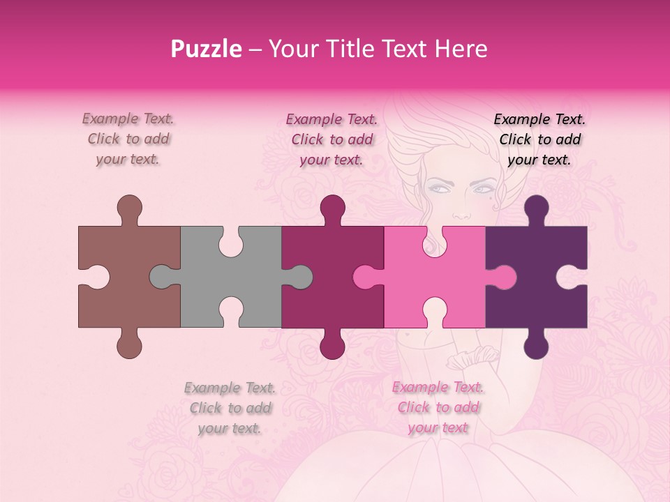 A Woman In A Pink Dress Sitting On A Pink Background PowerPoint Template