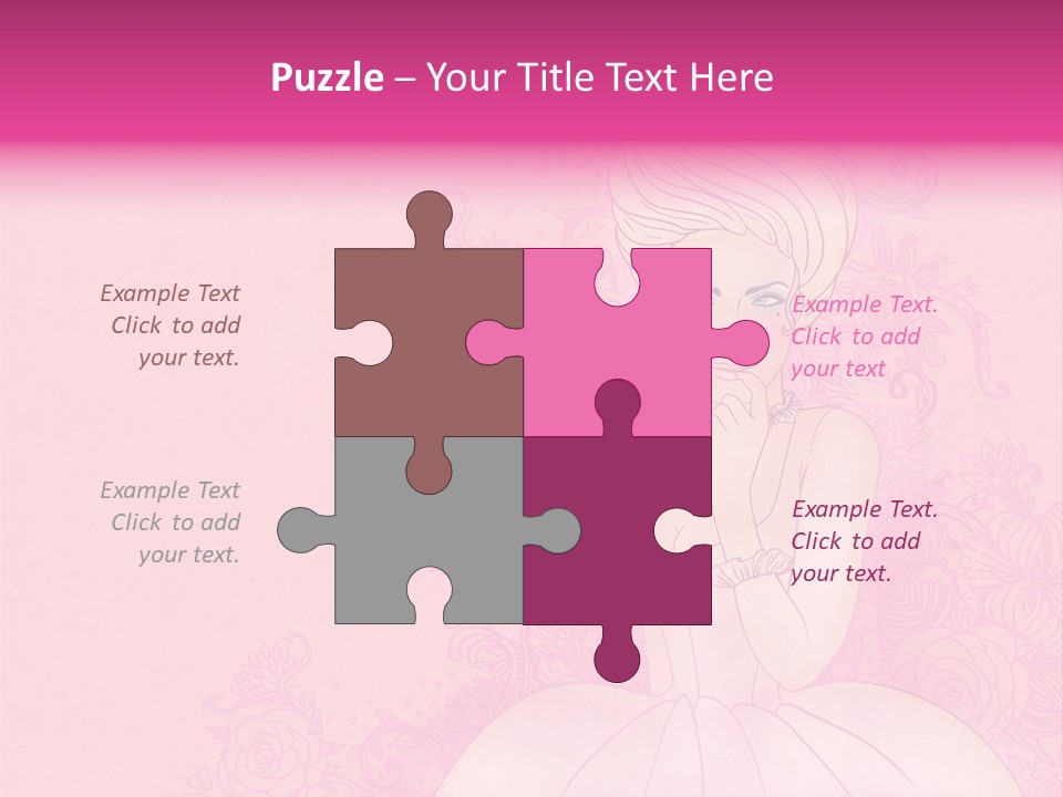 A Woman In A Pink Dress Sitting On A Pink Background PowerPoint Template