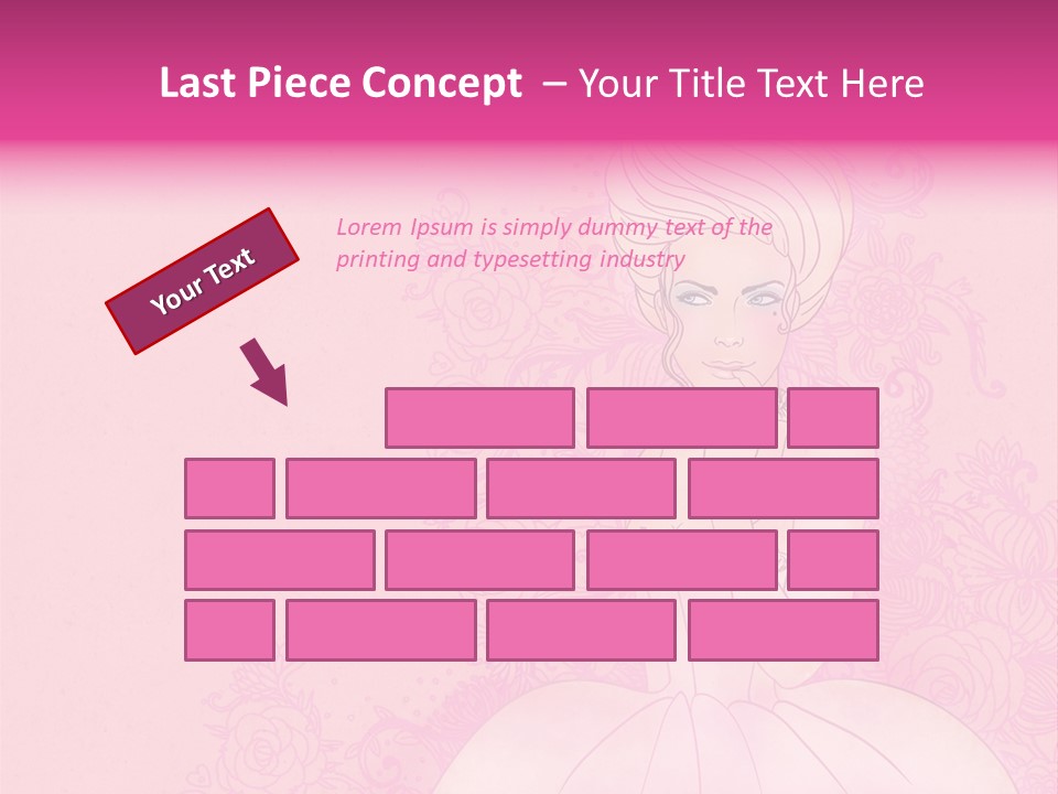 A Woman In A Pink Dress Sitting On A Pink Background PowerPoint Template