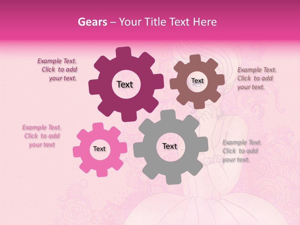 A Woman In A Pink Dress Sitting On A Pink Background PowerPoint Template